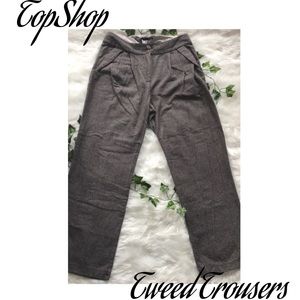 TopShop Tweed High Waisted Trousers size 6